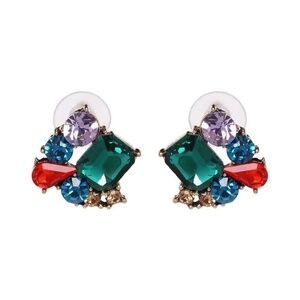 *GIUSTINA* Gold x Multicolor Fashion Rhinestone Earrings